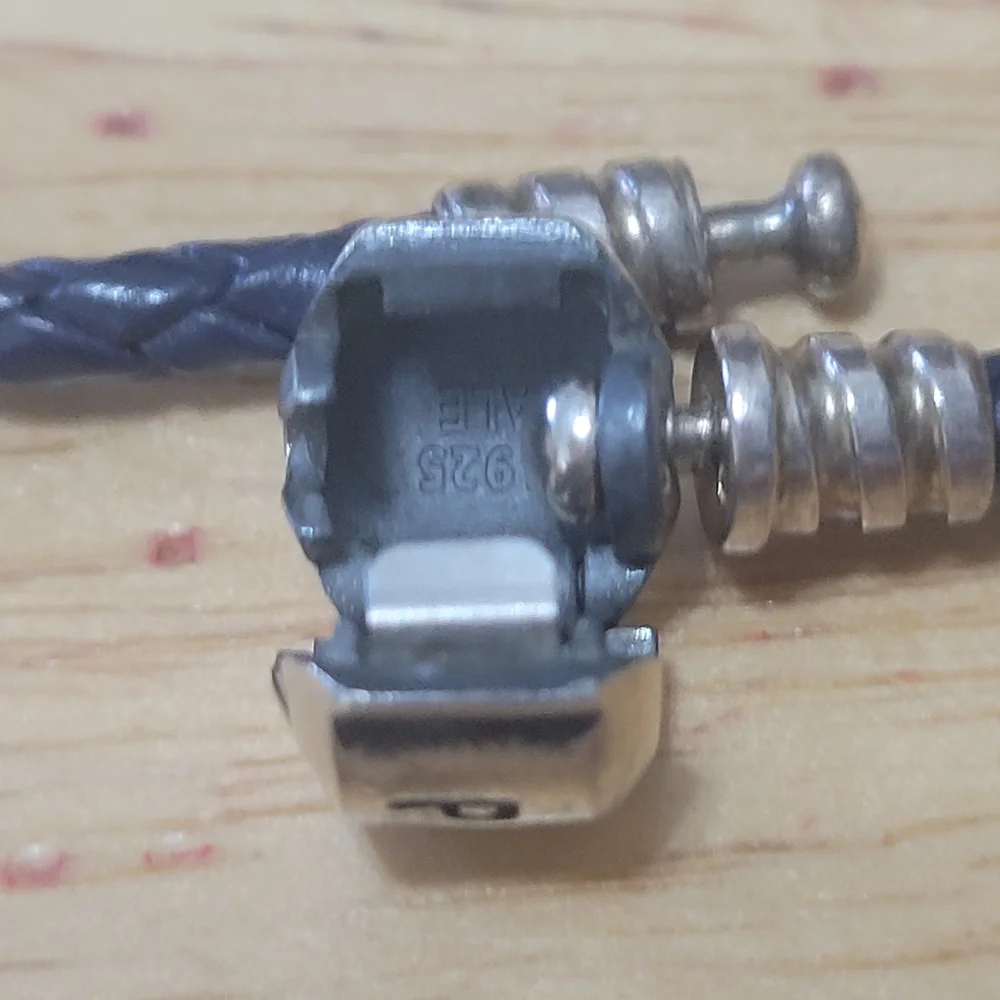 Pandora Blue Leather Bracelet with Silver Clasp - Picture 6 of 6